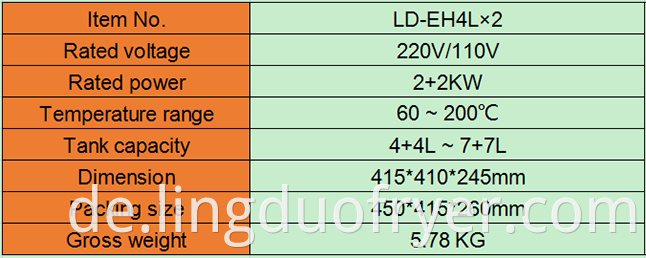 4l 4l Electric Fryer Product Details